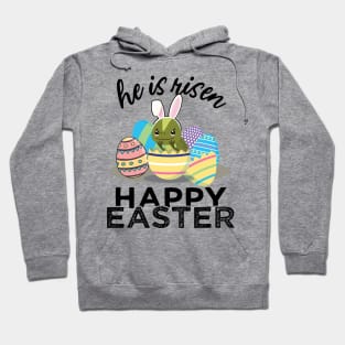 Cute Iguana Lizard Bunny Ears Easter Egg Hunt Risen Bible Hoodie